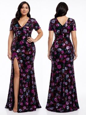 open lace back dress Fernanda Gown – Dress the Population main image 1